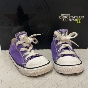 Purple converse gently used for kids size 10